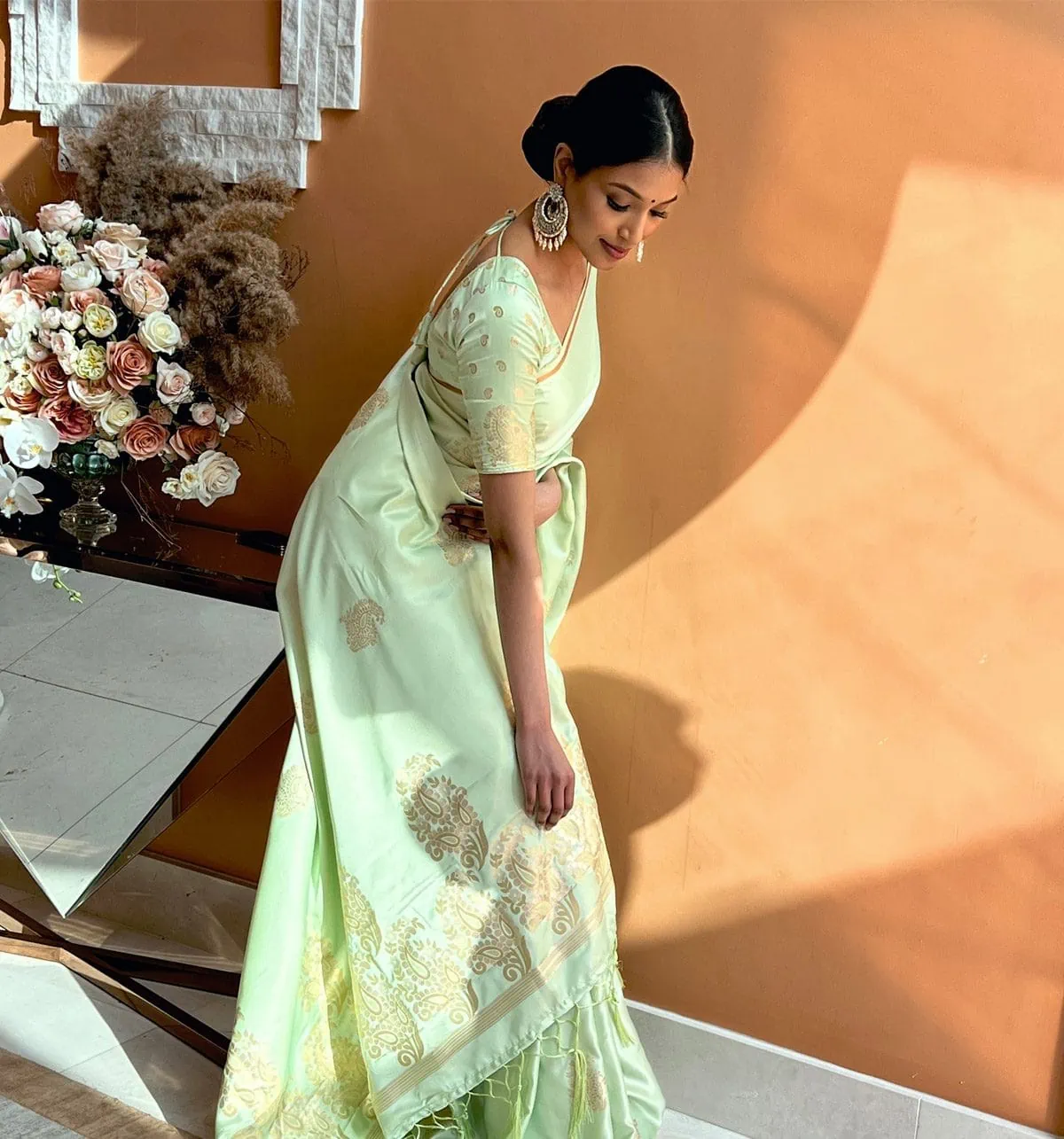 Signature Pastel Green Saree